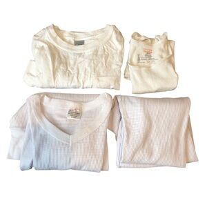 Boy Size Medium White Thermal Pant Shirt Set & Undershirts